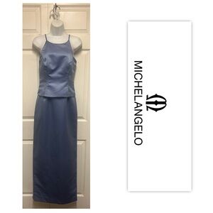Michaelangelo Periwinkle Sateen Gown